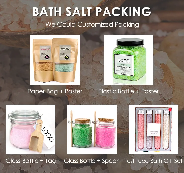 Sohoye Glass Jar Custom Private Label Bath Salts With Flowers Bundle Pack of Sleep Original Formula  Salt