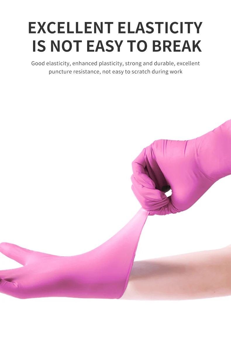G5 Pink Vinyl Powder Free Disposable Gloves Clear Food Grade Vinyl