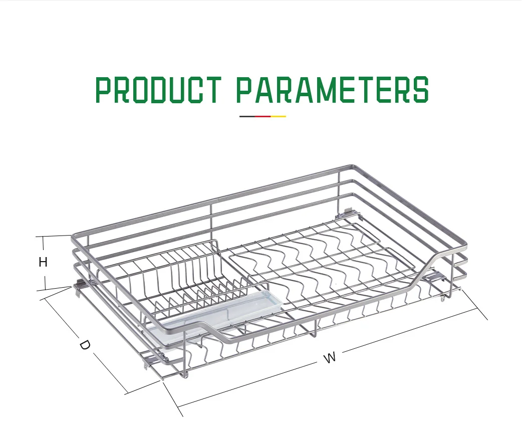 Sus304 Stainless Steel Kitchen Accessories Storage Dish Rack