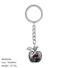 Rose stone apple keychain