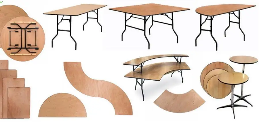 Modern Square Wooden Panel Folding Dining Table Indoor Outdoor Portable Banquet Table details