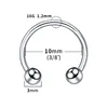 Titanium 1.2*10 3mm Horseshoe Ring
