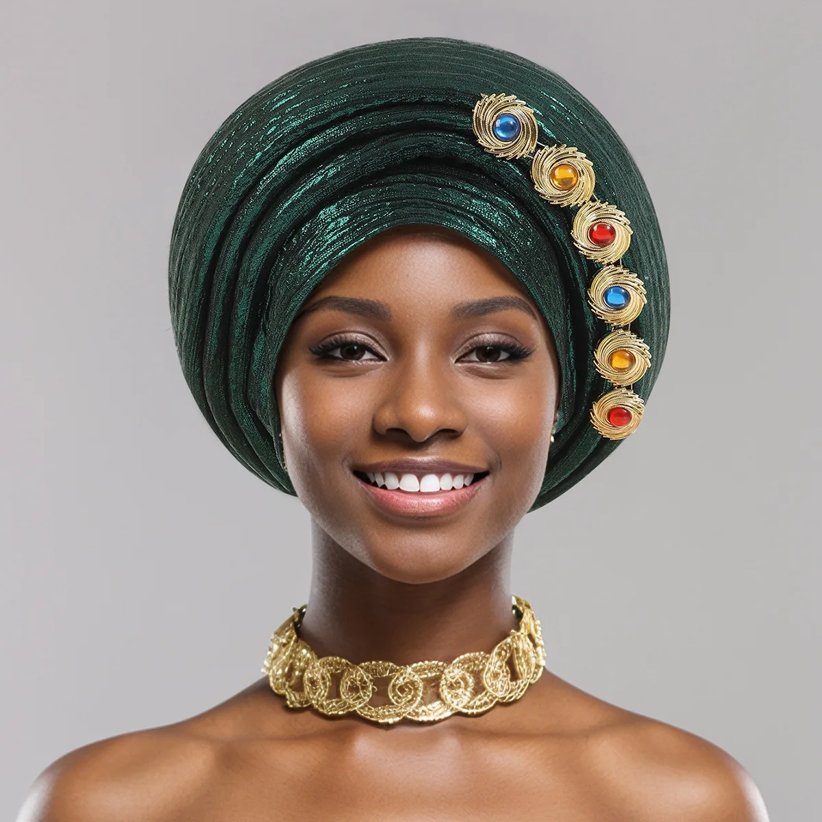 Elegant African Style Multi-layer Head Wraps for Women Party and Wedding Hair Accessories Outdoor Turban for Celebration