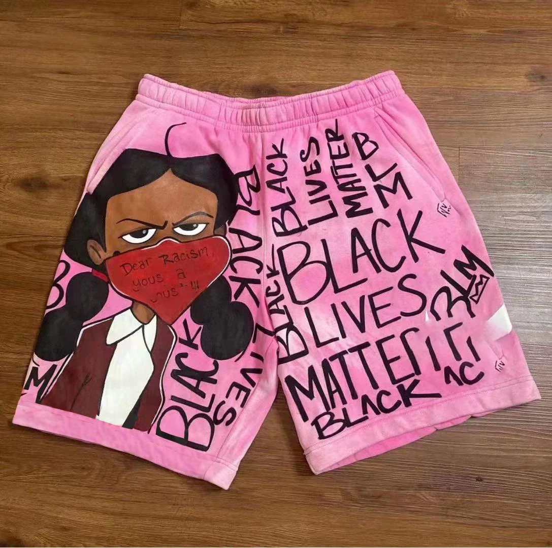Hot Selling Short Pants Plus Size High Waist Drawstring Men's Shorts Cotton Cartoon Print Jogger Men Sweat Short gallery 8