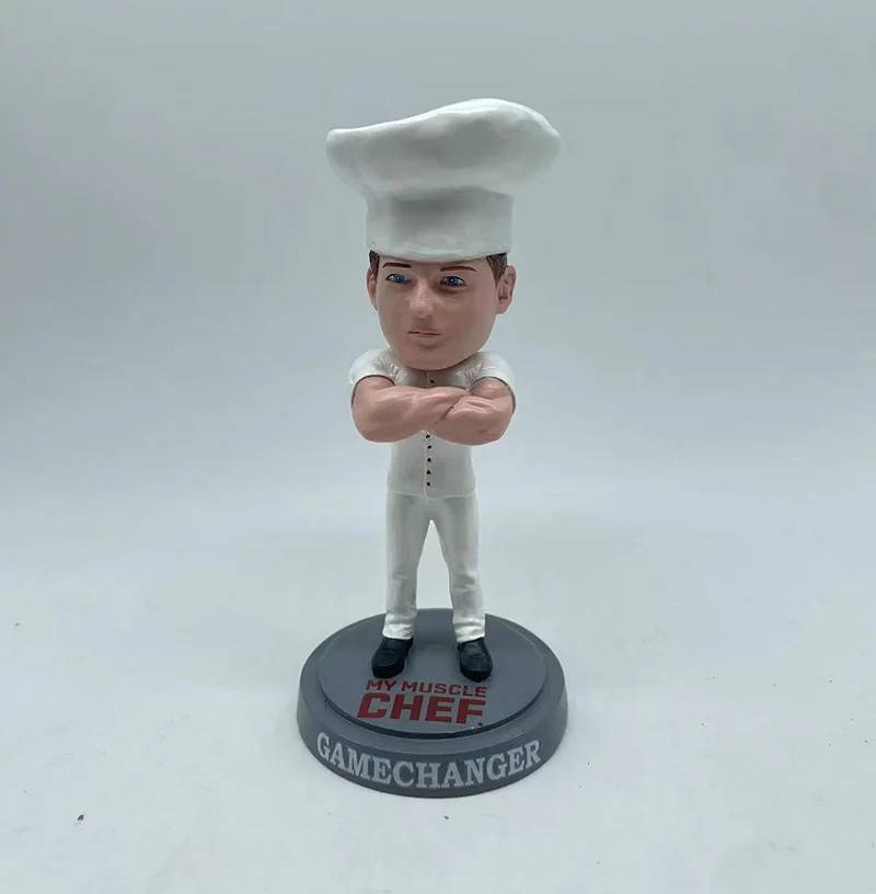 Kitchen Table My Muscle Resin Chef Figurine Chef Holding Plates Statue Kitchen
