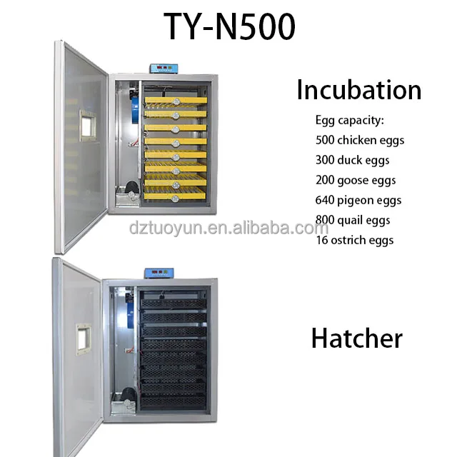 New Automatic Industrial Egg Incubator Tyn500 Wholesale China 500