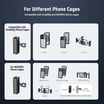 NEEWER Side Handle Grip with Wireless Remote Control Button Shutter Trigger for Smartphone Cage Video Rig detail image