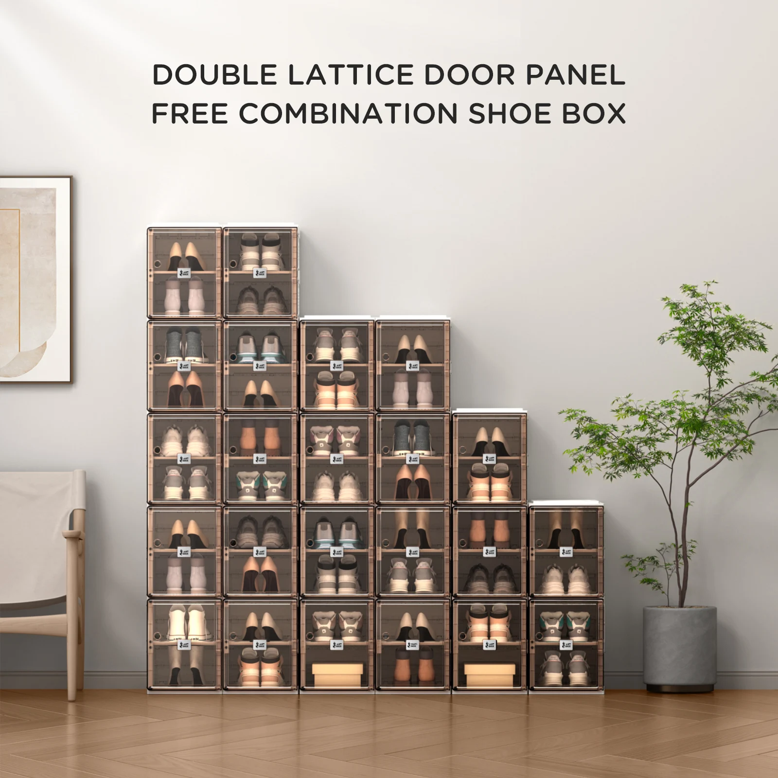 Drop Front Clear Stackable Shoe Box With Magnets Acrylic Storage Transparent Shoe Box Storage Racks