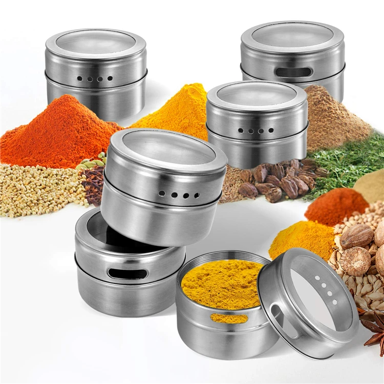 Metal Spice Jar Set Of 8 Pcs (Each 300 Ml) - Market99 – MARKET 99