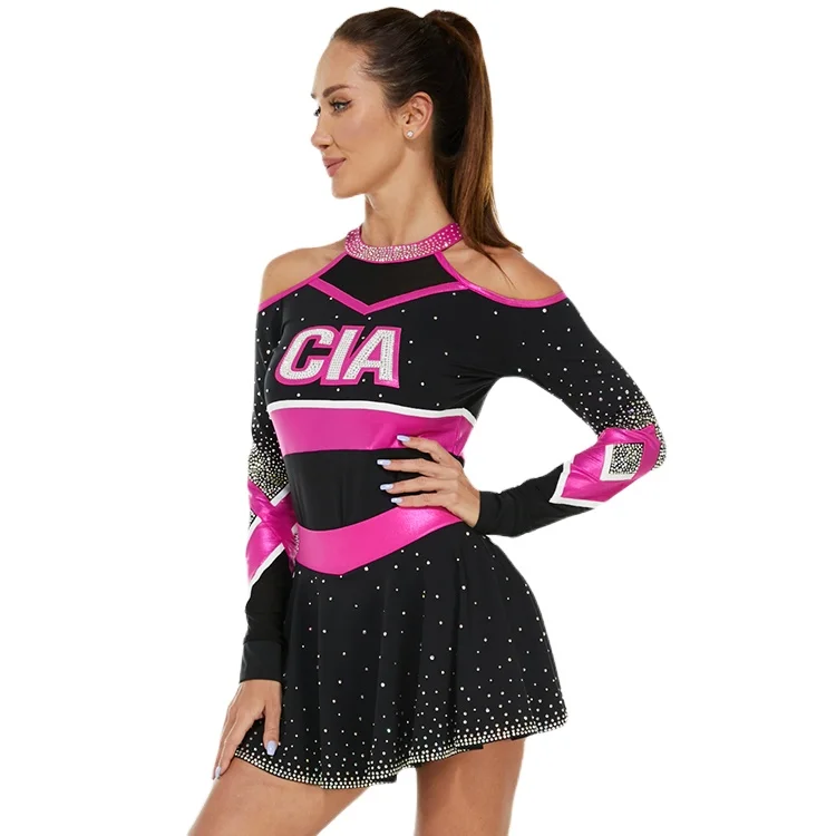 Source Rhinestone joy customized uniform cheerleading spandex