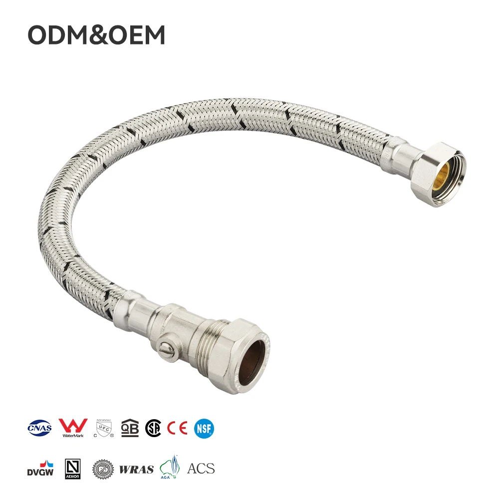 FANKSI Modern Design Water Plumbing Hose Flexible Hose Stainless Steel Braided Hoses Contacts Bathroom and Kitchen Sink Toilet