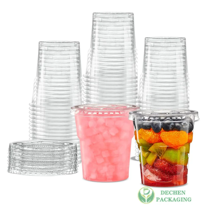 Pet Muffin Cup U Shape Disposable Milk Tea Plastic PP Cups