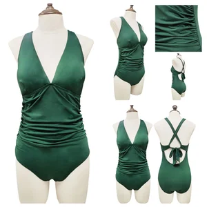 Custom High Quality Tankinis Maillot De Bain Une Piece Pour Femme Tummy Control Swimsuits Long Torso Curvy Halter Bathing Suit