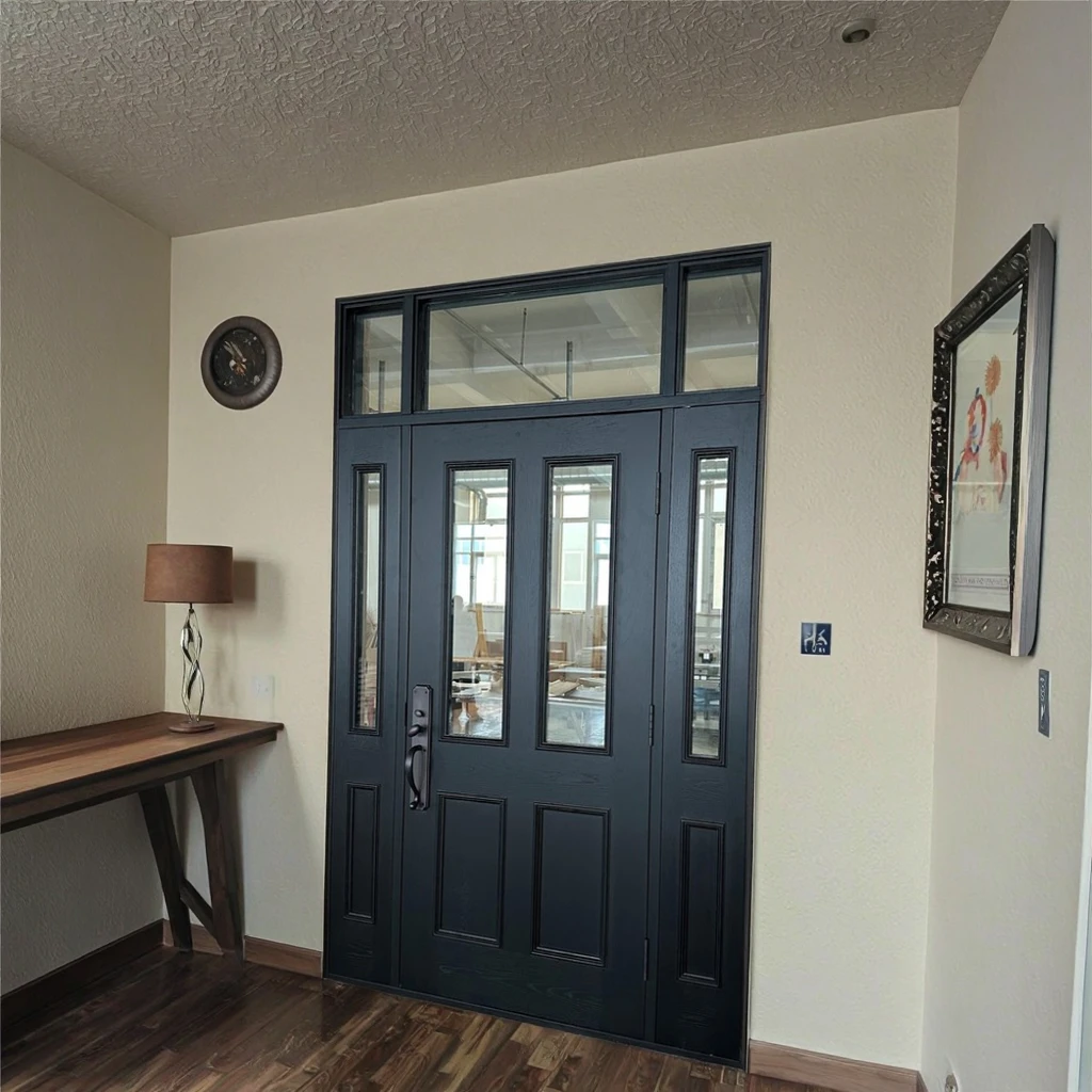 Solid Wooden Interior Single Door Exterior Front Door with Sidelights ...