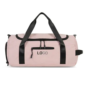 Unisex Water Resistant Sport Gym Duffel Sports Portable Tote Shoulder Yoga Gym Bag Shoe Compartment Pink Duffle Bag with logo