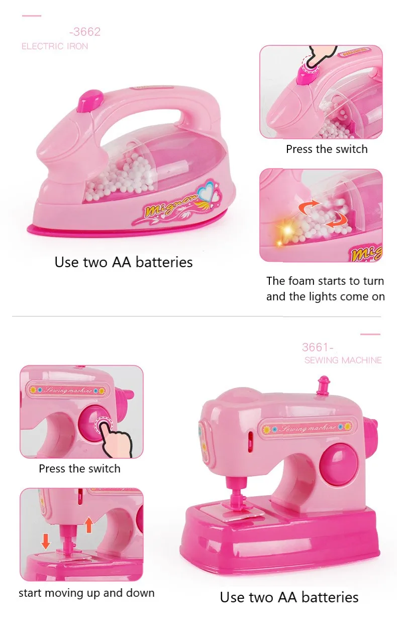 Детский мини-холодильник, набор для стиральной машины, тостер, имитация игрового домика для девочек, маленькая бытовая техника, игрушки