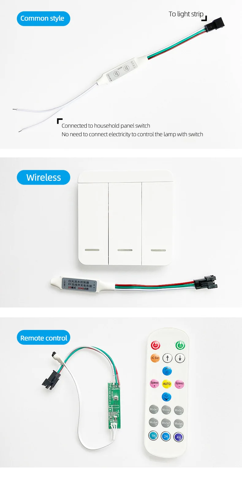Smart Flowing Water Effect Led Strip Light Easy Installation Rgb Strip Light With Adhesive