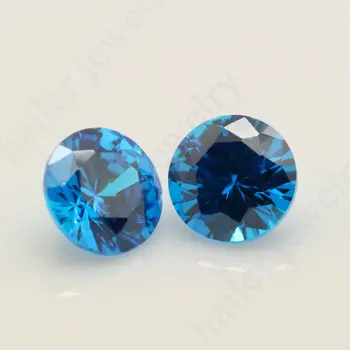 Diamond Cut Round Shape AAA Double Blue Aquamarine