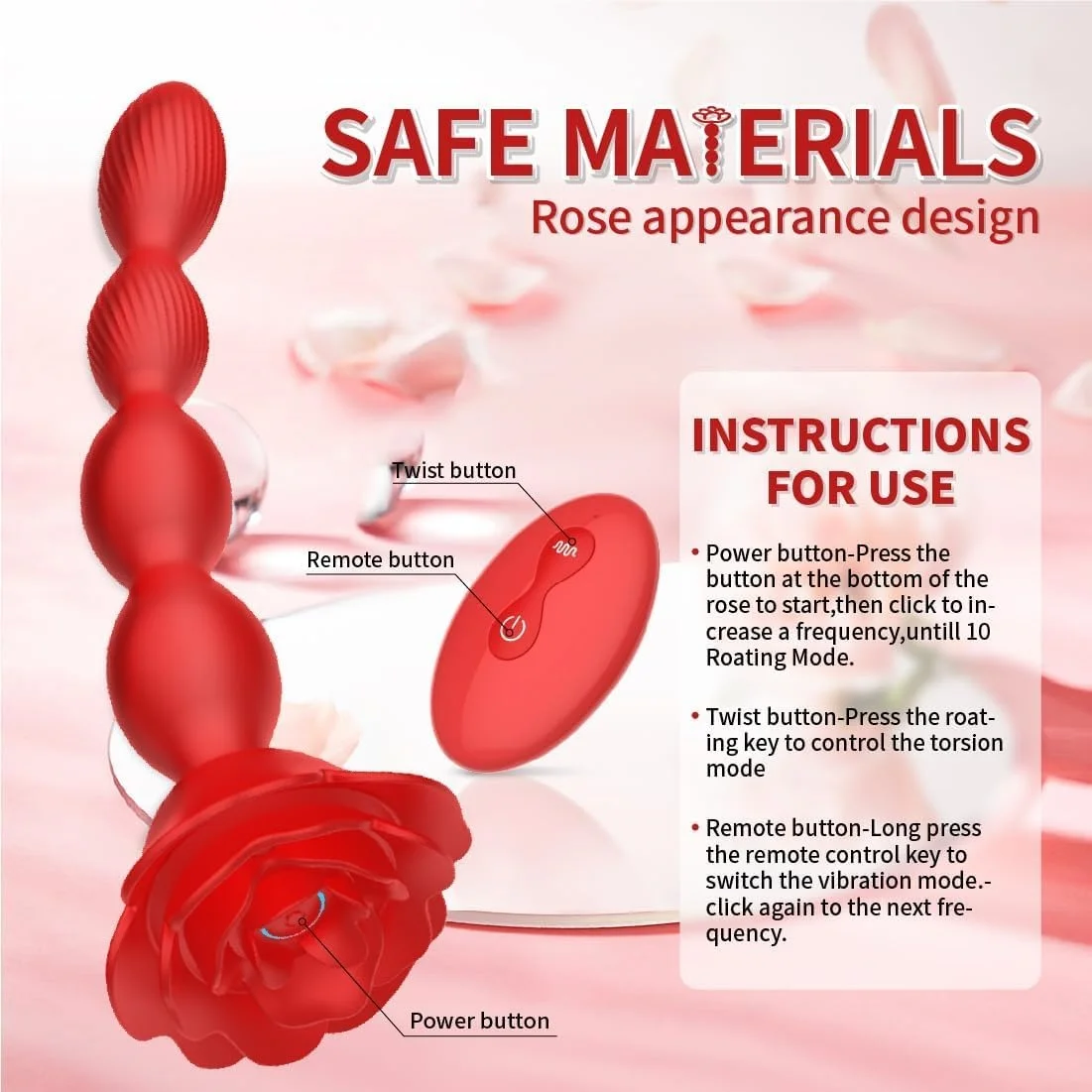futa sex doll 10-Mode Prostate Massager Anal Vibrator Rotate Twist and Vibrate Graded  Silicone Dildo Design Rose Vibrator