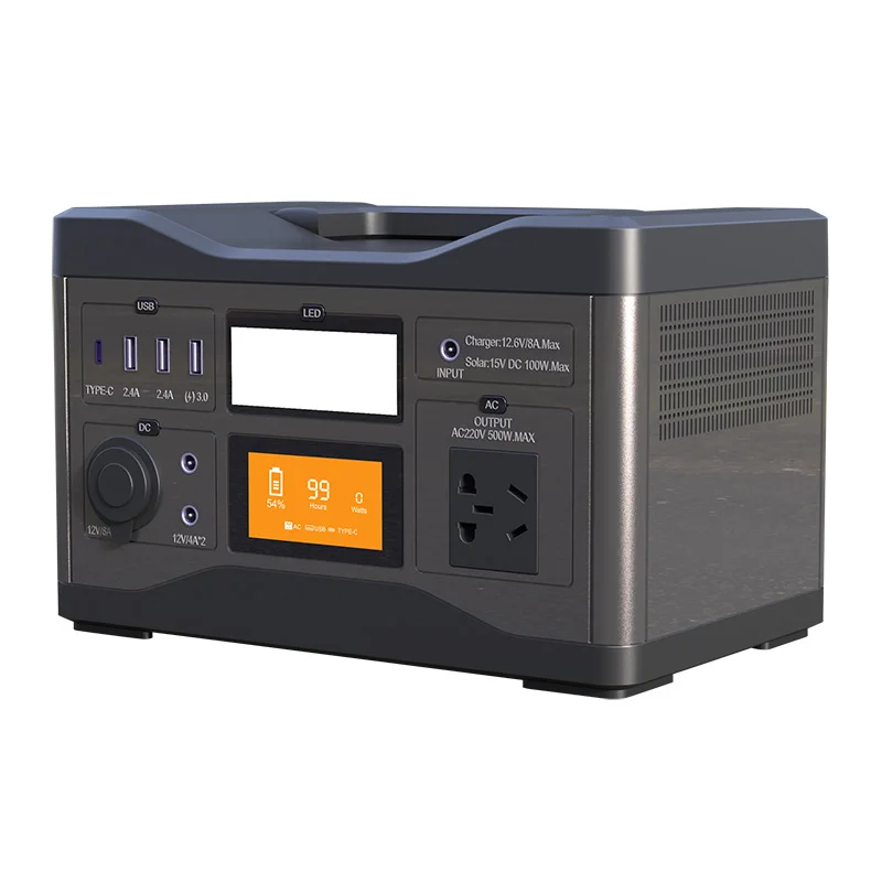 Outdoor portable ups power station solar generator 500wh energy storage 500w