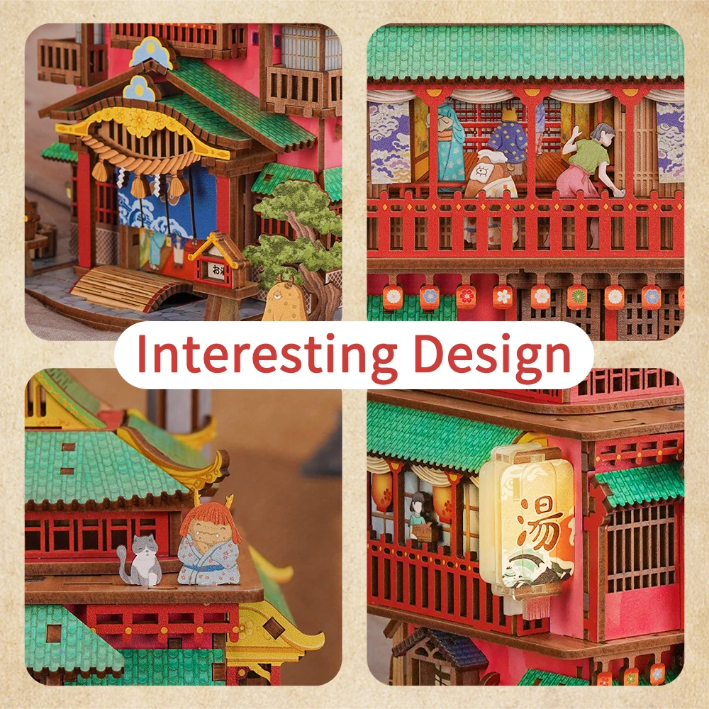 Tonecheer TQ188 Onsen Saga 3D Building Blocks Toy - DIY Doll House