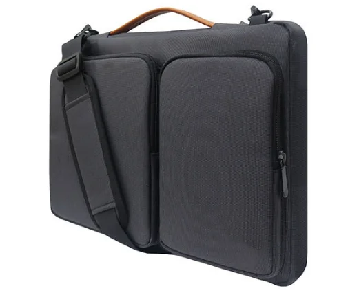 A business briefcase is a one-shoulder cross-body bag