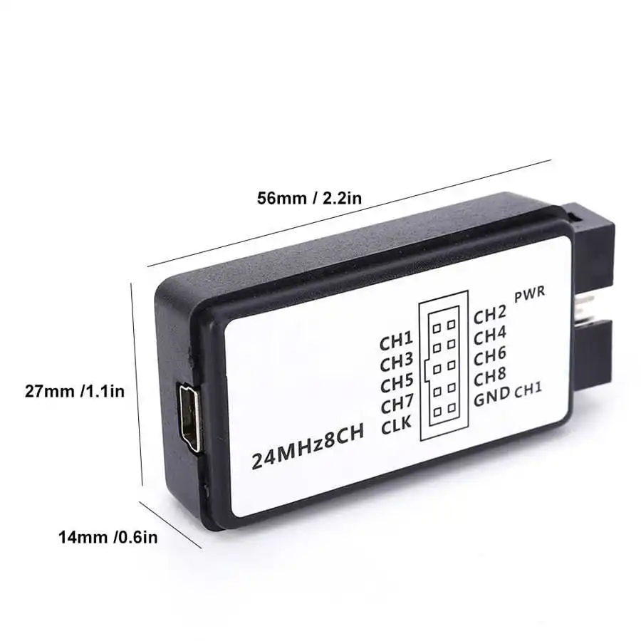 Сетевой анализатор LA1002, портативный мини USB 5 МГц 24 м 8 каналов, анализатор логики, набор устройств с кабелями, инструмент для анализа сети