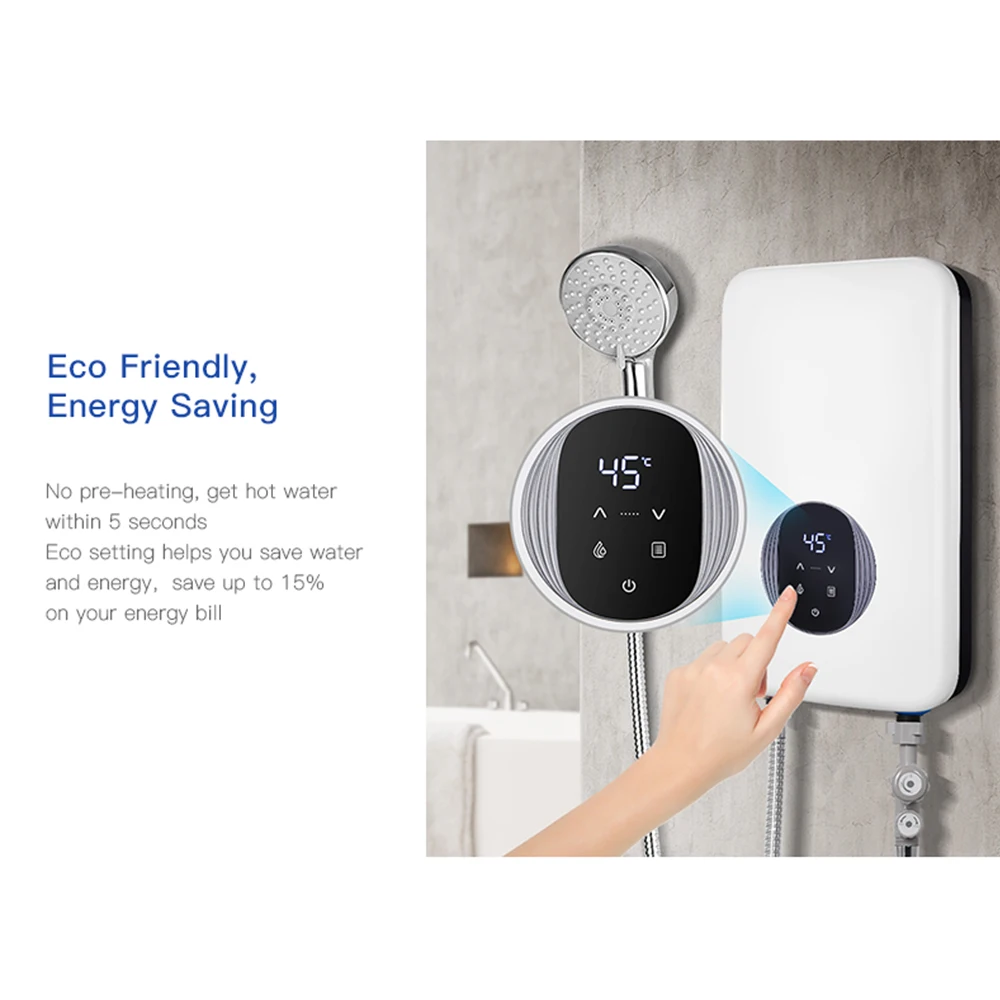 CE Wall Mounted Water Pump Hot Shower Geyser Electric Water Heater Touch Control Instant Hot Shower Water Heater 220V