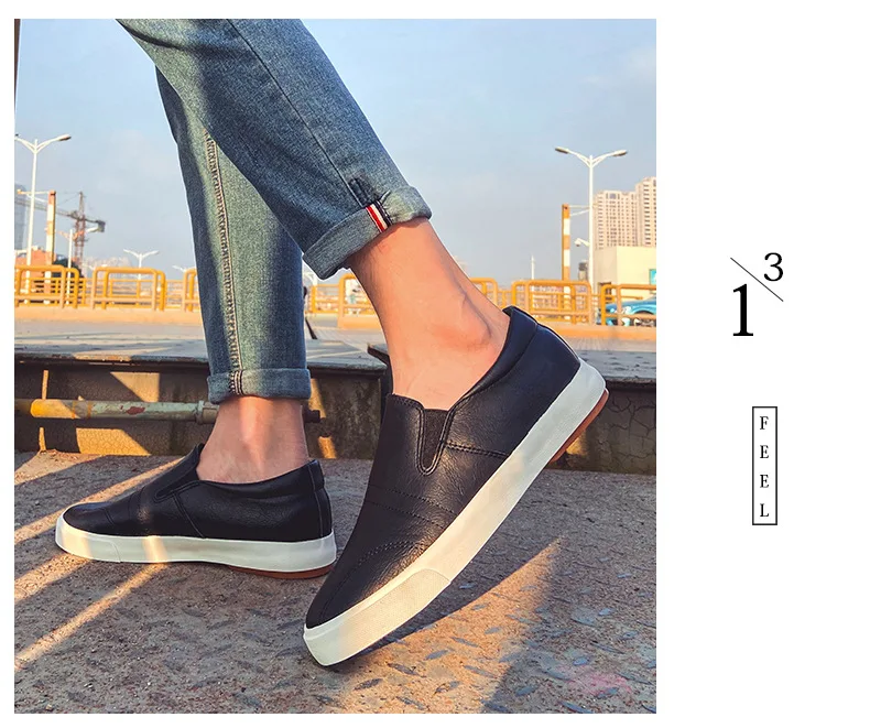 New Spring Leather Men's Casual Shoes Large Size 45 Men Shoes Outdoor Comfortable Sports Shoes Men Loafer