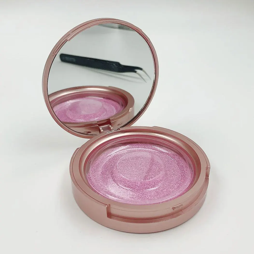 
Best factory price wholesale round empty eyelash packaging box with mirror 