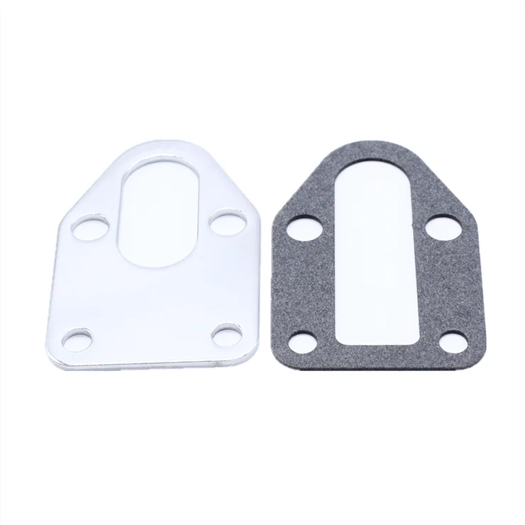 Chrome Fuel Pump Gasket With Mounting Plate For Sb Chevy 283 305 327
