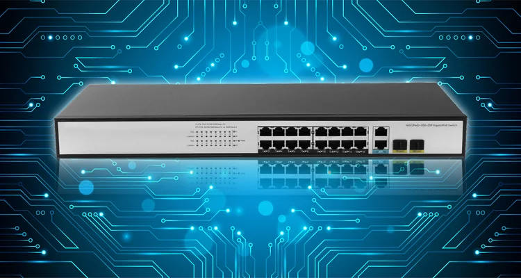 20 1000mbps Ports Poe Gigabit 16+2+2 Giga 1u Rack Mount Ethernet Switch ...