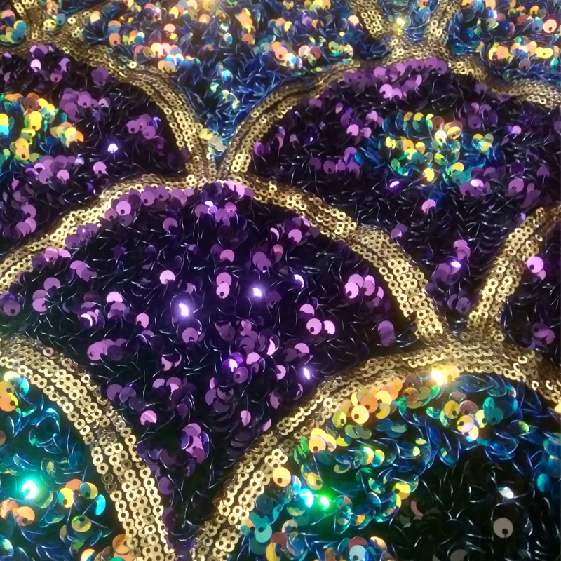 
2021 Новые поступления Роскошная бархатная эластичная красочная ткань с блестками оптом 