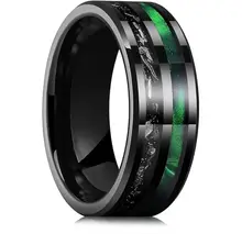 High Quality Custom Meteorite Nebula Black Tungsten Fashion Rings Wedding Ring Tungsten Rings For Men Women