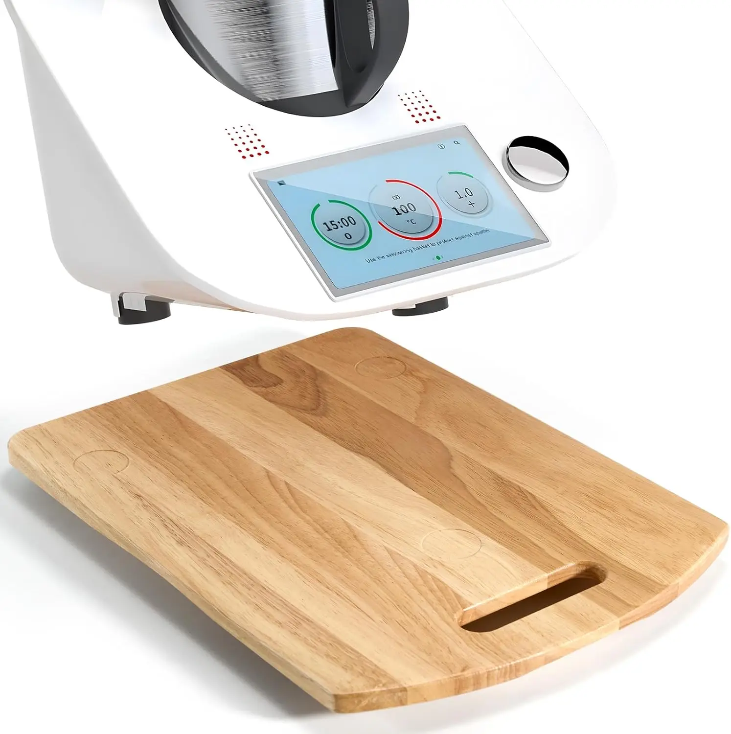 Factory Custom Quick Move TM5 Removable Wooden Rolling Board Thermomix TM6 Coaster Rubber Wood Thermomix Sliding Board