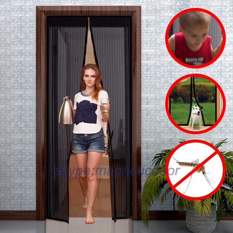 Factory Magnetic Curtain Mosquito Net Screen Door Magnetic Door Mesh with Heavy Duty