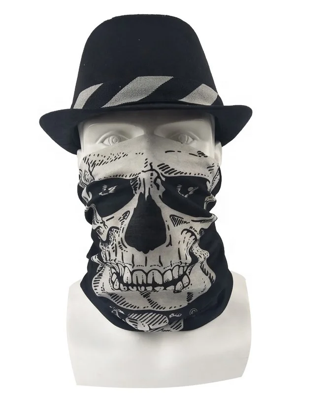 В наличии недорогая многофункциональная бесшовная Бандана с черепом Шейная бандана из полиэстера и микрофибры для улицы