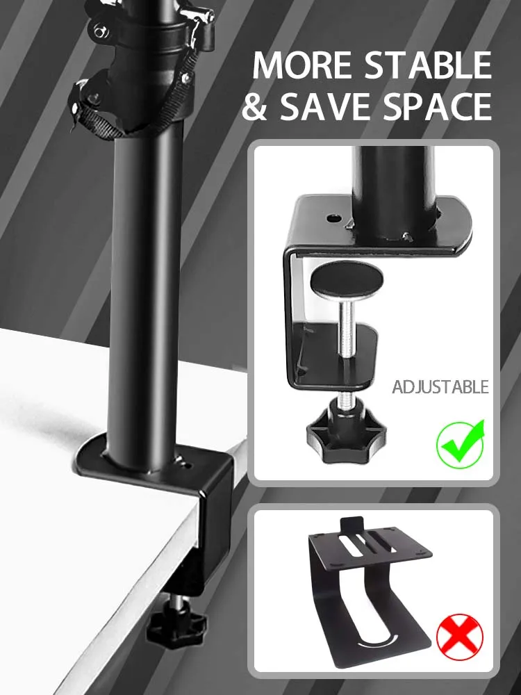 Adjustable Speaker Desk Stand Portable Metal Display Racks Floor