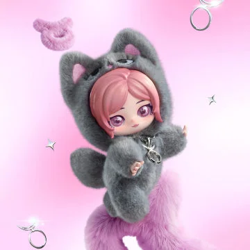 For MART Aespa Fluffy Club Vinyl Plush Blind Box Karina Stuffed