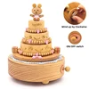Carillon in legno torta di buon compleanno colore legno