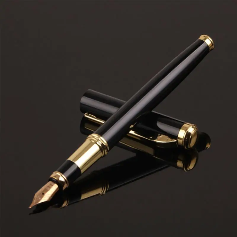 Низкая цена роскошные каллиграфия перьевая ручка с металлической латуни Stabilo Parker черного и золотого цвета Piston Classic изготовленным на заказ логосом