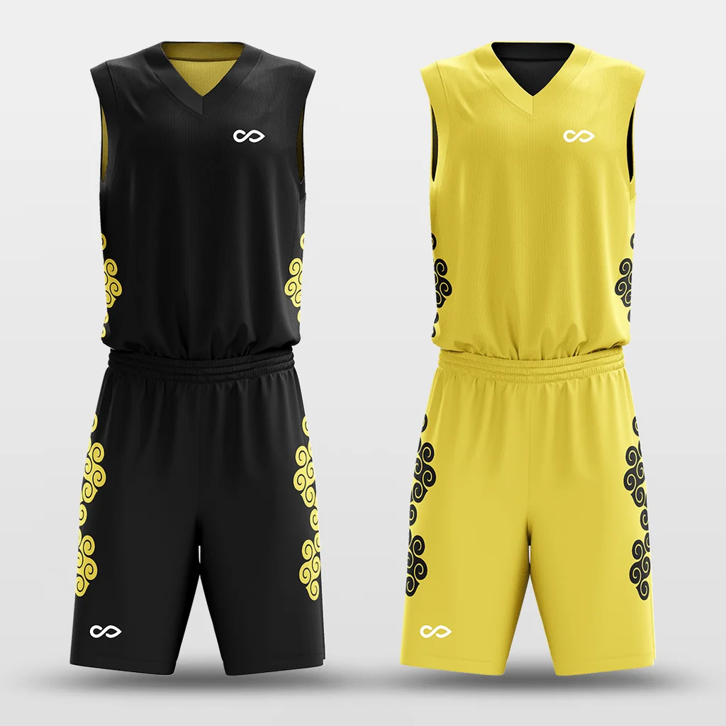 black and yellow basketball uniforms