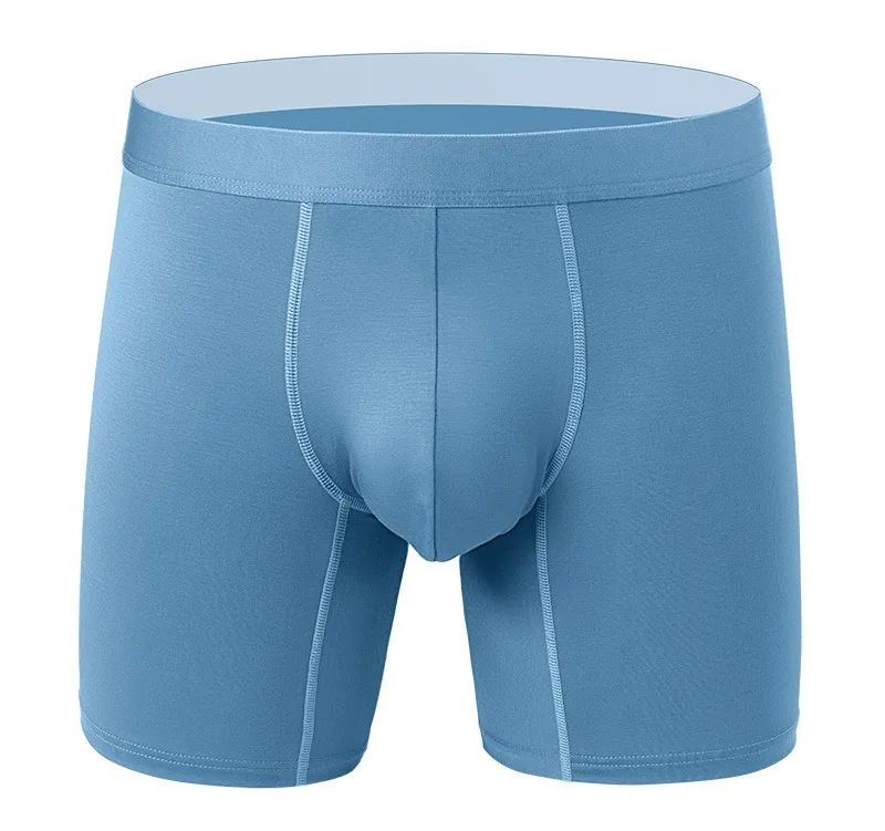 Maxesc Micro Modal Padded Woven Boxing Boxer Briefs Shorts Long Leg Satin Sexy Male Men's Underwear with Custom Logo OEM ODM