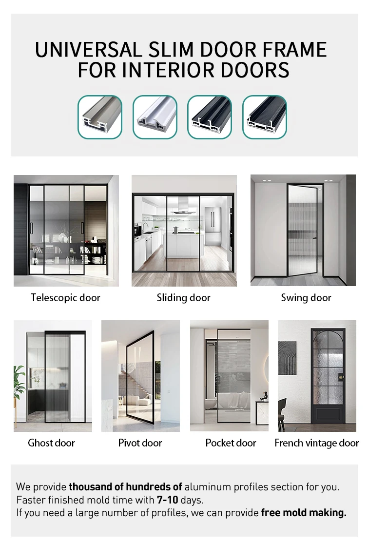 Black Anodized Aluminum Extrusion Profiles for Sliding Doors 6000 ...
