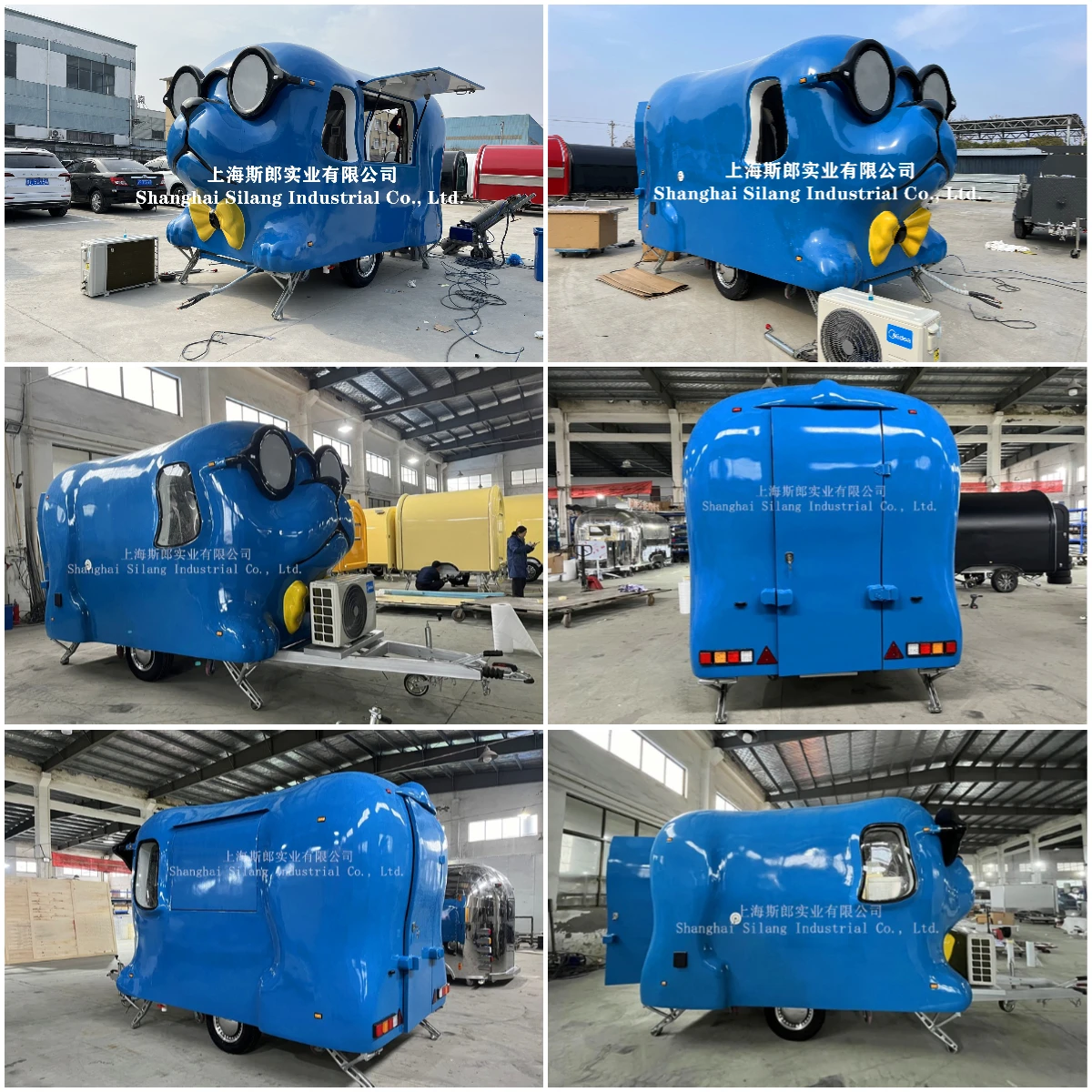 Unique designed pet beauty trailer, pet dog-shaped trailer factory