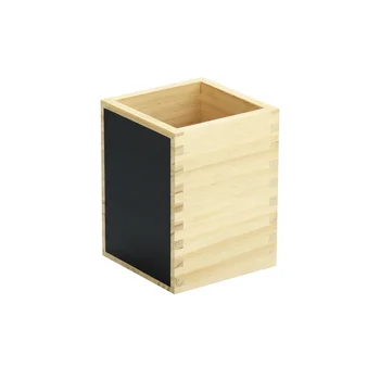 eco-friendly natural color pine wood pencil box office desktop decorative pencil box with chalkboard