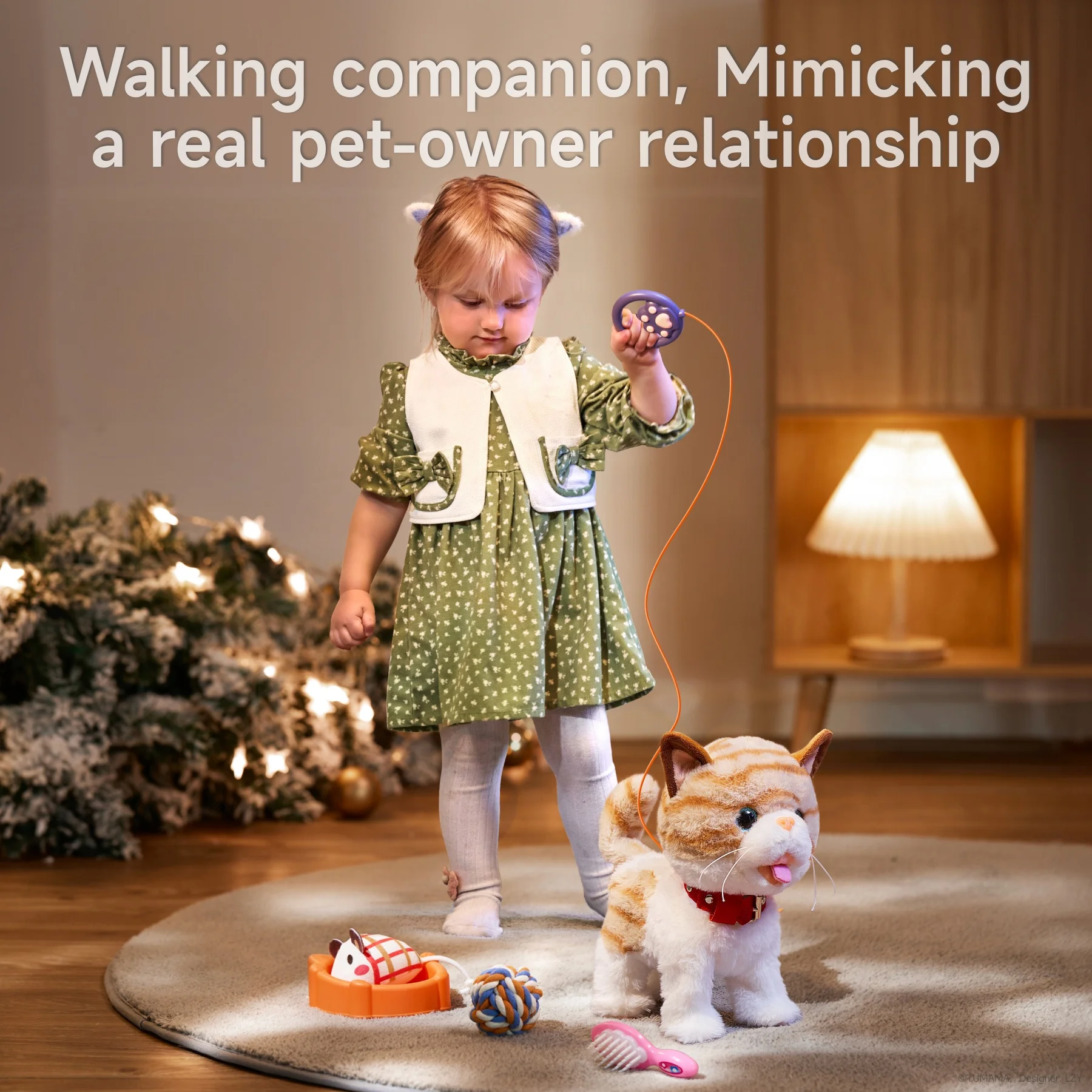 TUMAMA KIDS Jouet Enfants Peluche Zèbre avec Chapeau, Laisse Télécommandée, Animal de Compagnie électronique Interactif réaliste Qui Marche, aboie et Chante, Jouet Cadeau Fille Garçon