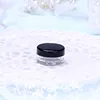 clear jar with black cap