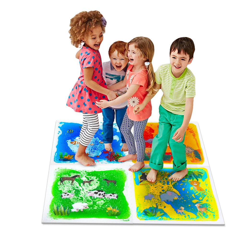 Groothandel Sensory Liquid Mat voor kinderen 5-7 jaar Speciale binnen Dansmat met stressverlakkende eigenschappen Sensory Liquid Mat