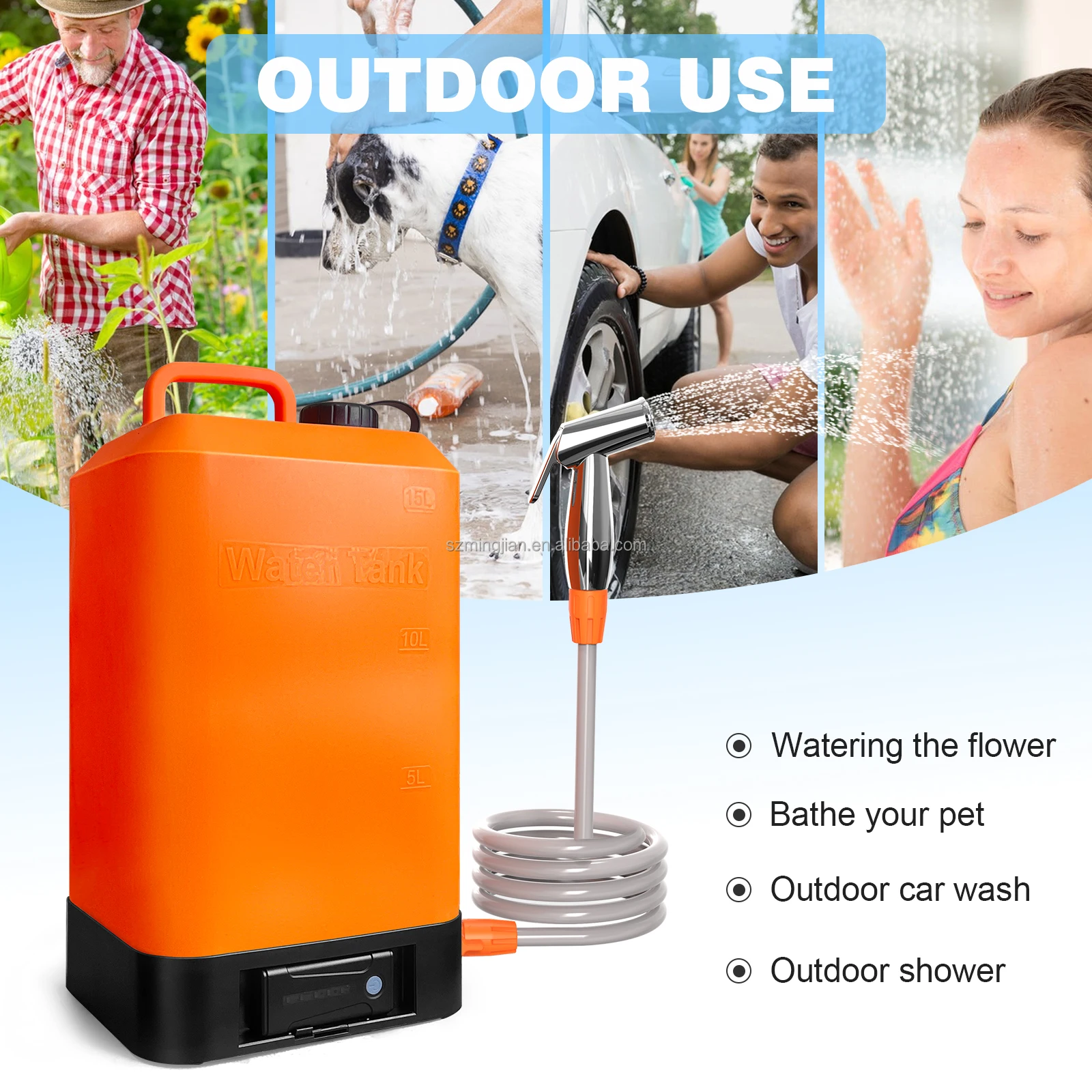 2024 New 5 Gallon Silicone Tank Outdoors Camping Pressure Shower ...